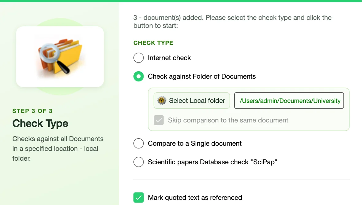 Check Against a Folder