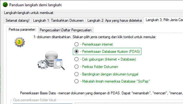 Pemeriksaan Basis Data PDAS