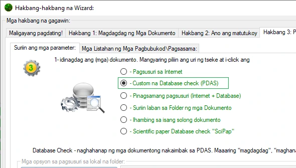 Pagsusuri sa Database ng PDAS